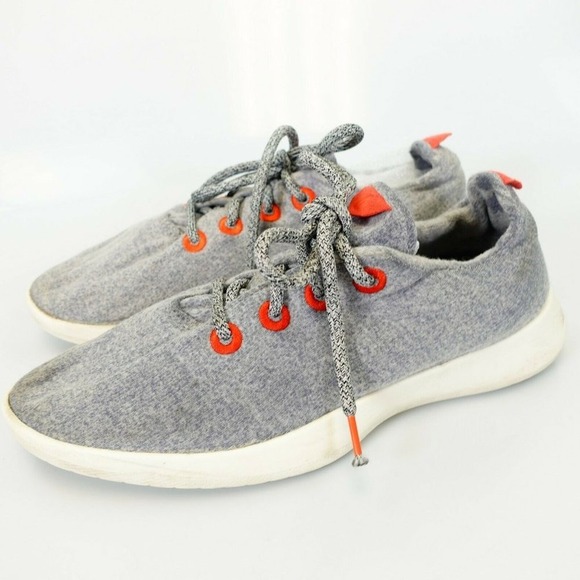 ALLBIRDS Mens Gray Orange The Wool Runners Sneaker Shoe 9 Sustainable Organic - Picture 1 of 11